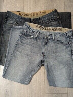 Bundle Of 2 Men's Express Jeans•Loose Stretch & Slim•Low Rise/Boot Cut•34x30👖👖